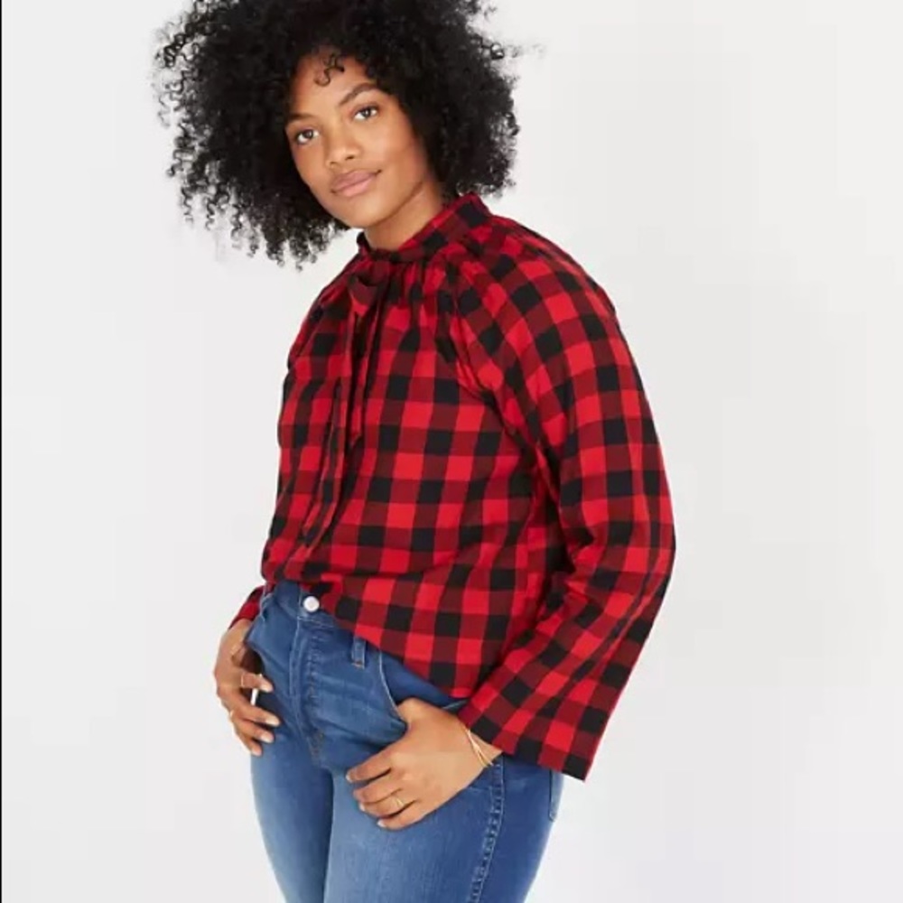 Buffalo check madewell top